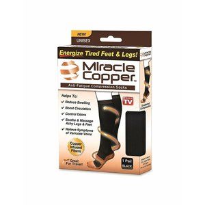 Miracle Copper Anti-Fatigue Compression Socks Unisex S/M Copper Infused Fibers